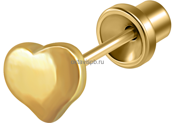 Серьги Золотое сердце